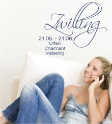 Zwilling + Eigenschaften als Wandtattoo
