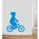 Junge mit Fahrrad als Wandtattoo